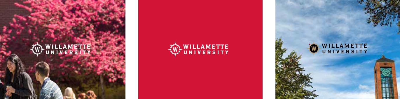 Willamette signature on three different backgrounds