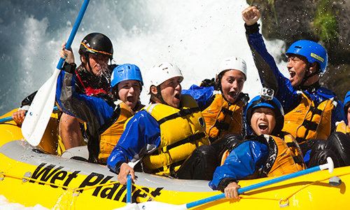 Braving Class 3 and 4 rapids, students went white water rafting on the White Salmon River.