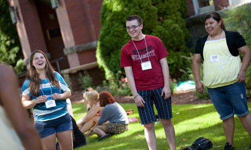 First-year students meet classmates in their first College Colloquium class meeting.