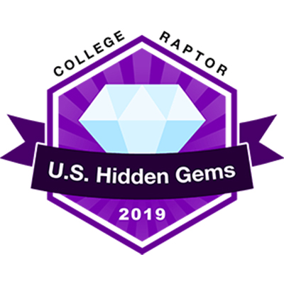 College Raptor logo of a diamond with text hidden gems 2019
