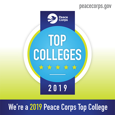 Peace Corps Top 10 College badge 2019