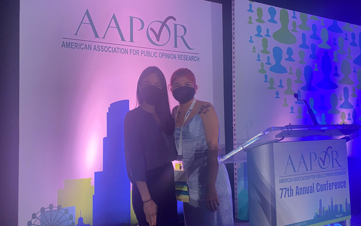 Dani Ayon poses with her professor at the AAPOR conference.
