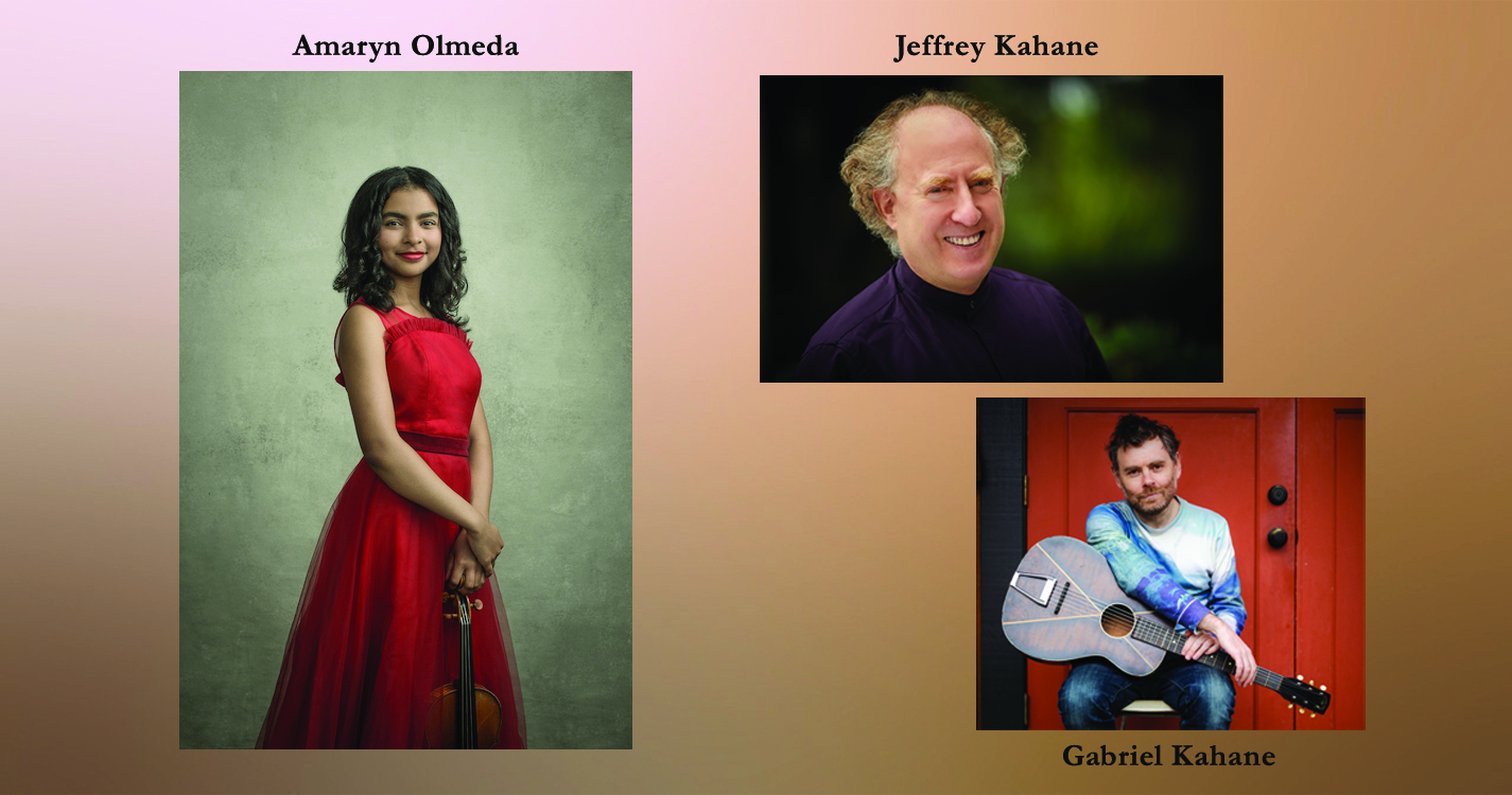 2023-24 DAS series featuring Amaryn Olmeda, Jeffrey Kahane and Gabriel Kahane