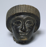 Head of Gude, Iraq, possibly from Telloh, Second Dynasty of Lagash, reign of Gudea, ca. 2144-2124 BCE, diorite