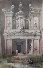 David Roberts, [italics]El Khasnè, Petra[/italics], detail, 1842