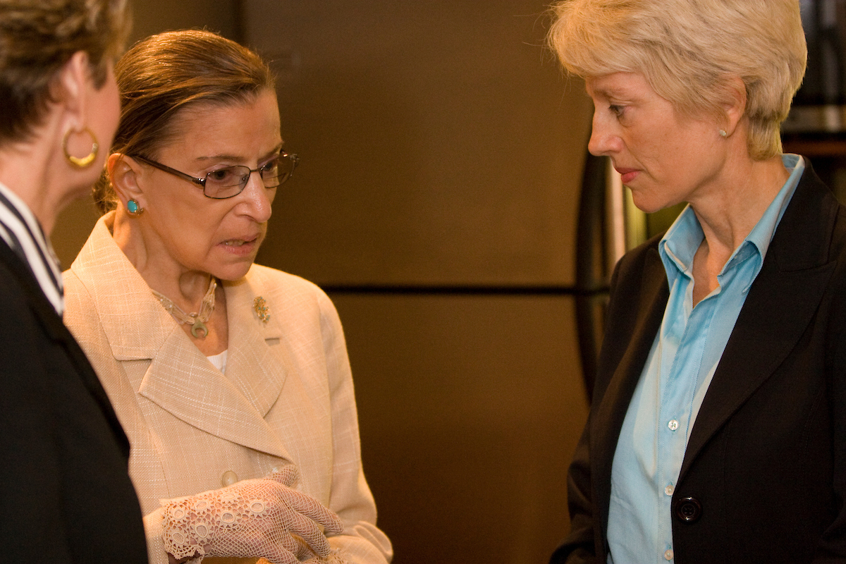 Justice Ruth Bader Ginsburg meets alums and guests following dedication of Carnegie building