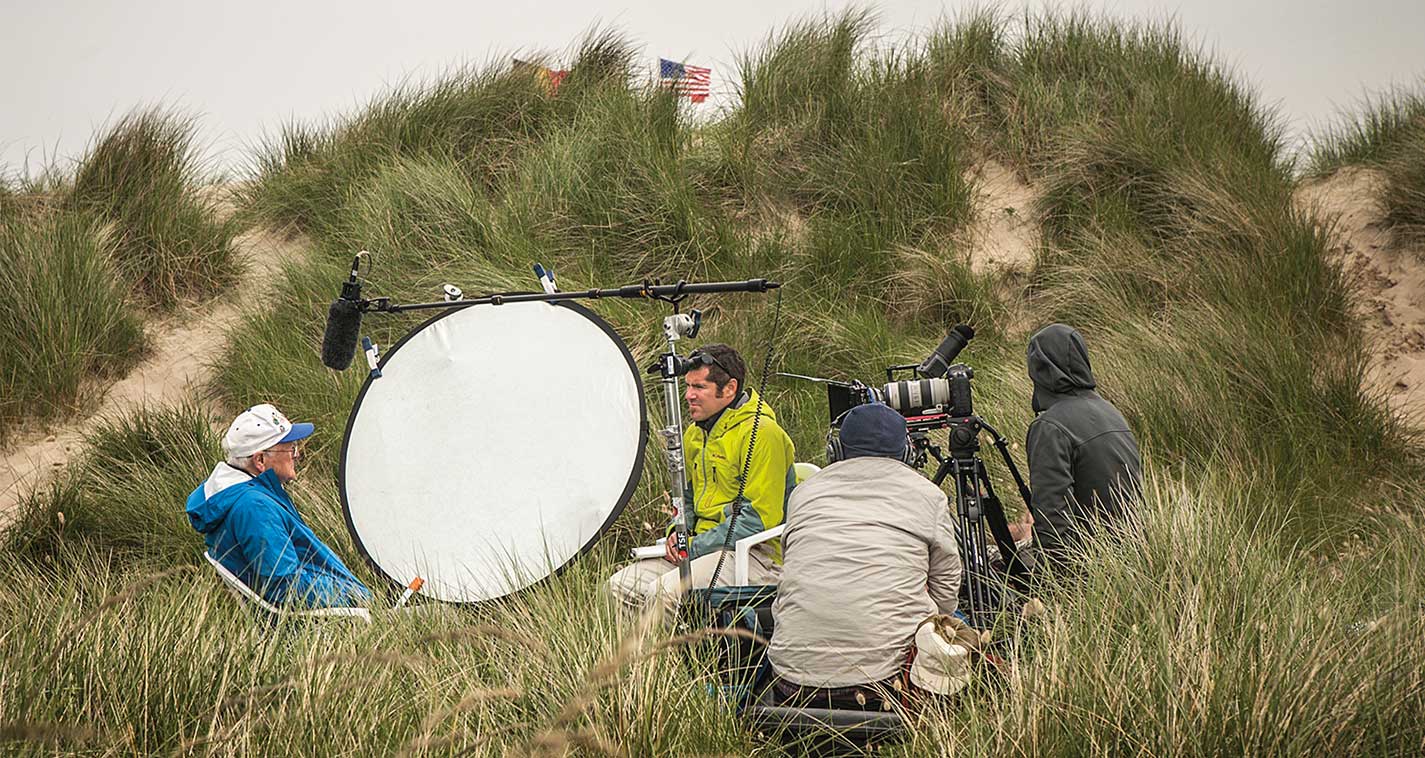 Filming at Normandy, France