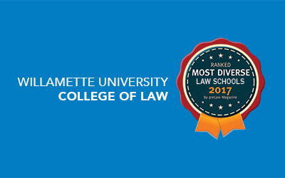 Willamette Law was named to preLaw Magazine's Most Diverse Law Schools list in 2017.