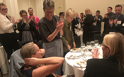 Judge Beth Allen JD'96 was surprised with the OGALLA Community Service Award at the organization's annual dinner October 20. She also won the Chief Justice's Juvenile Court Champion Award in August.