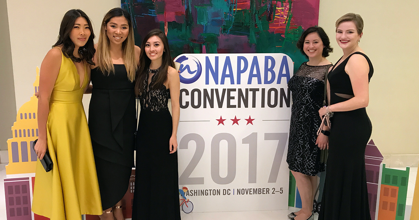 Five Willamette Law students attended the National Asian Pacific American Bar Association Convention. From left to right: Melissa Cohen JD'18, Noelle Chan JD'20, Megan Oshiro JD'18, Megan Irinaga JD'20 and Alex Dooley JD'20. 