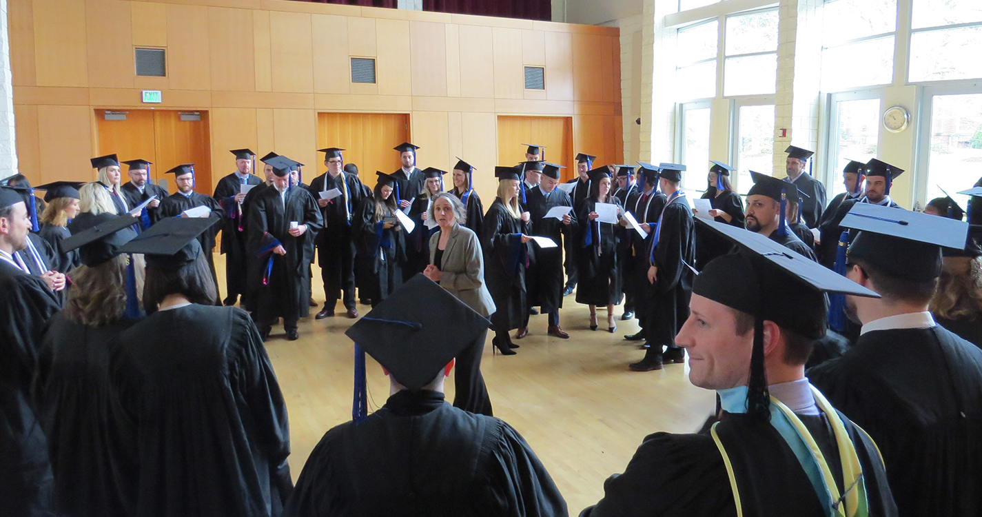MBA-P graduates gather before graduation