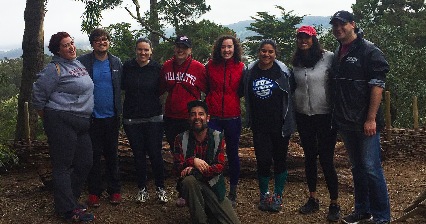 Alumni in San Francisco volunteer at Strawberry Hill on Willamette’s Global Day of Service.