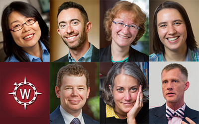 Headshots of the seven faculty award winners