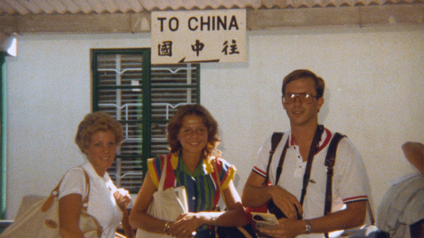 Three American tourists en route to China in the 1970a