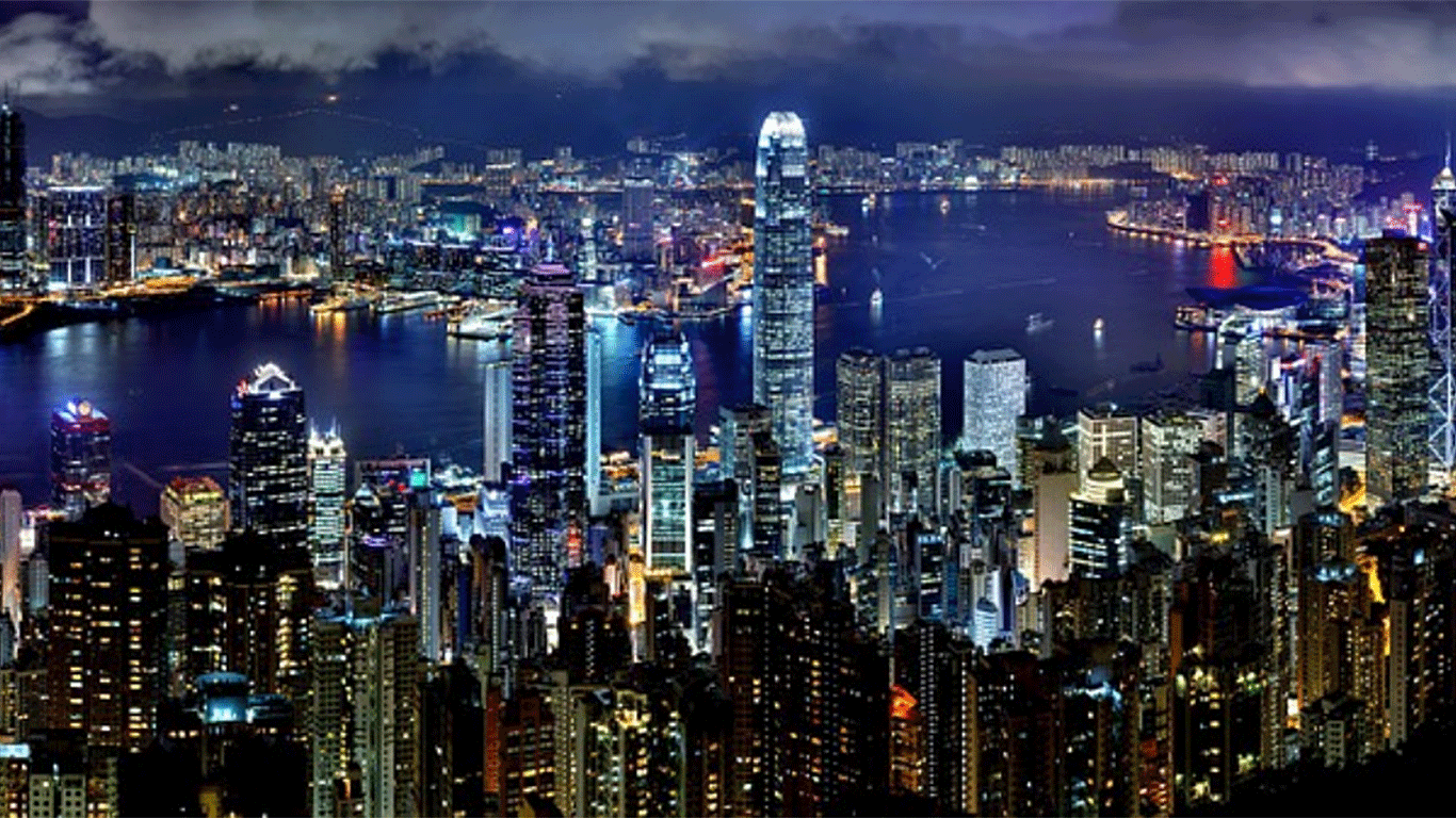 Present day Shanghai at night