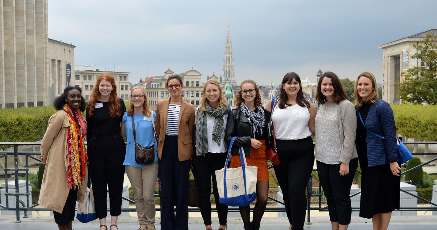 Gjurasic, grantees and Fulbright Commission staff at an orientation in Brussels in September 2019. Submitted photo via the Fulbright Commission. 