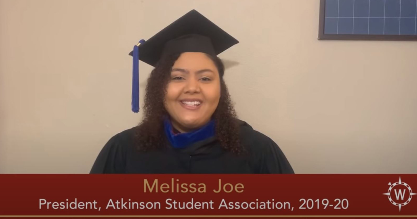 Melissa Joe speaks to the MBA graduates