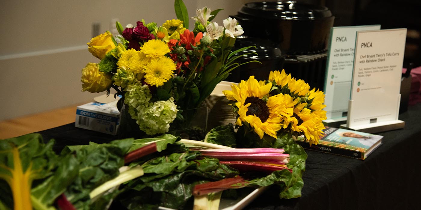 Flowers and chard