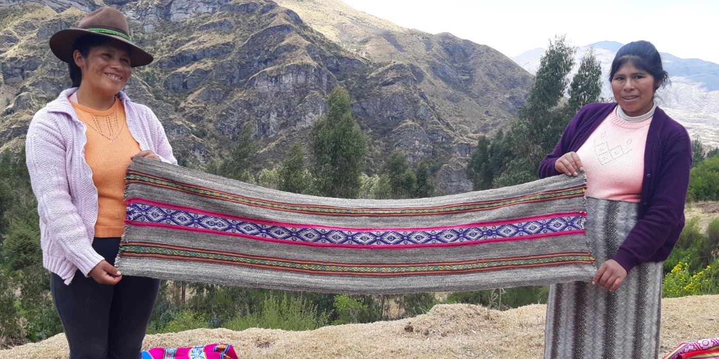Indigenous women from Peru called Munay Panti display their hand-mad