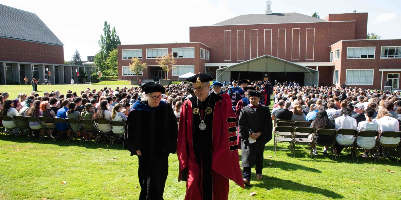 President Thorsett and Provost Long at Convocation
