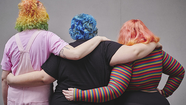 Students with rainbow hair
