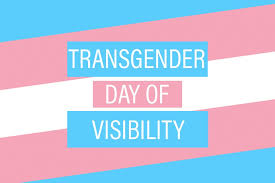 image of trans pride flag with text in center reading transgender day of visibility