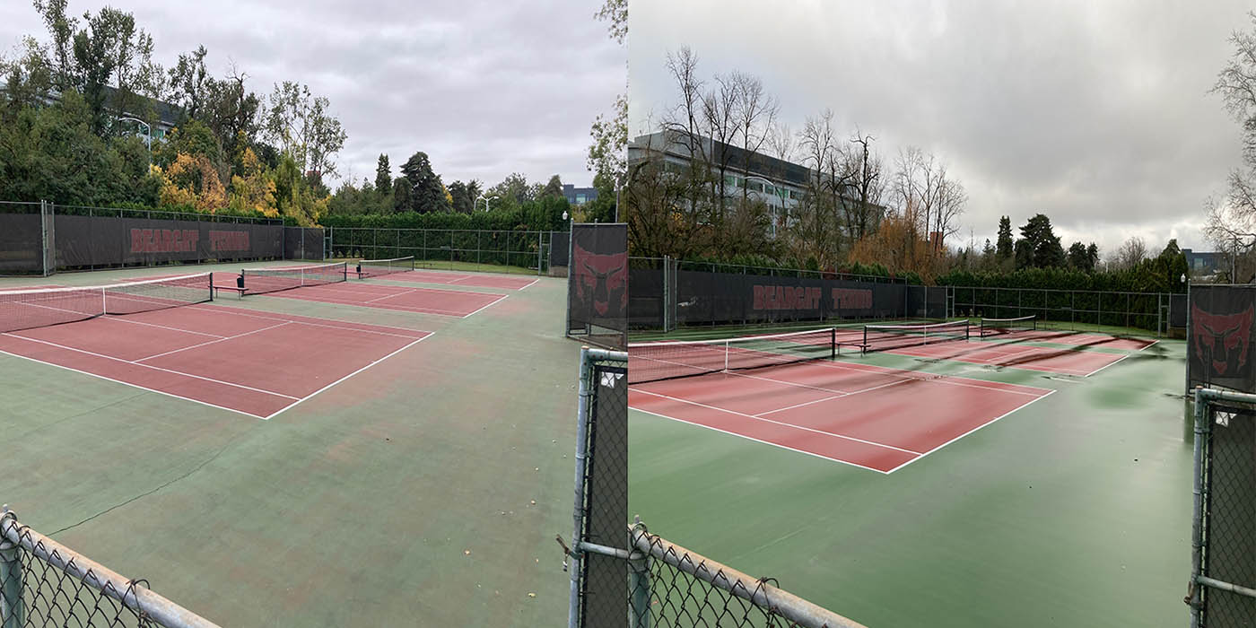 The tennis courts were resurfaced and are ready for more Bearcat victories. 