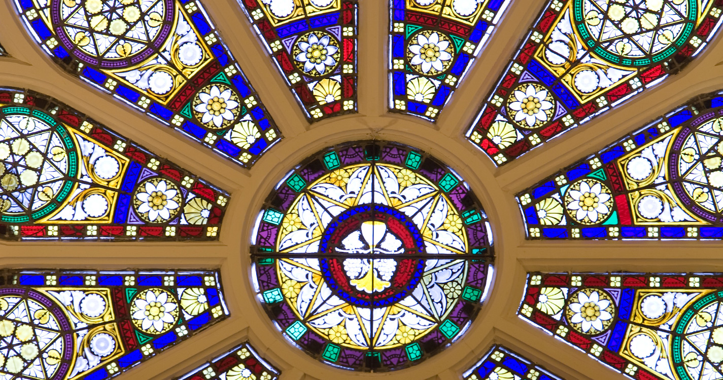 Stained Glass Church Window Image