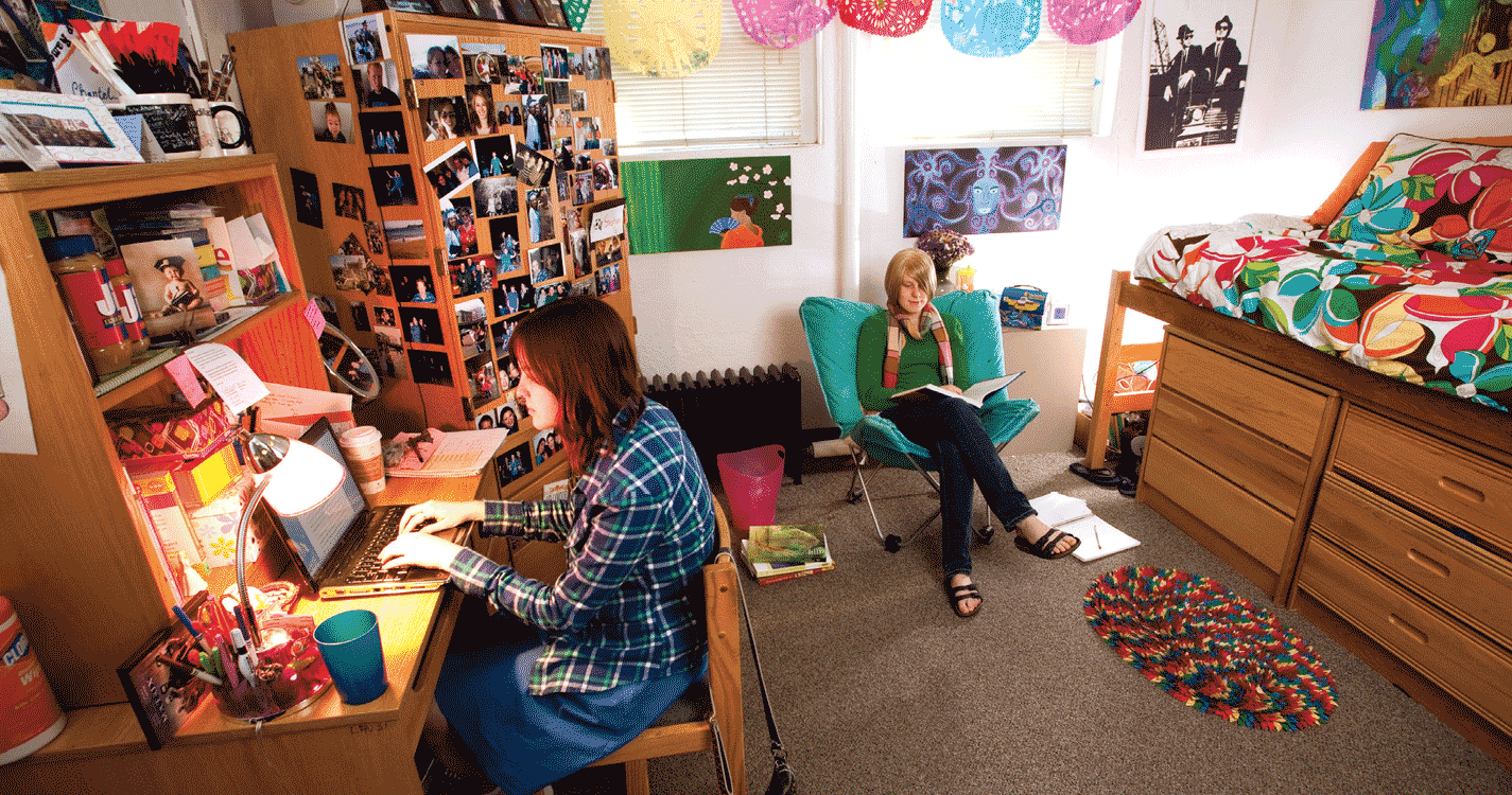 Students in their dorm