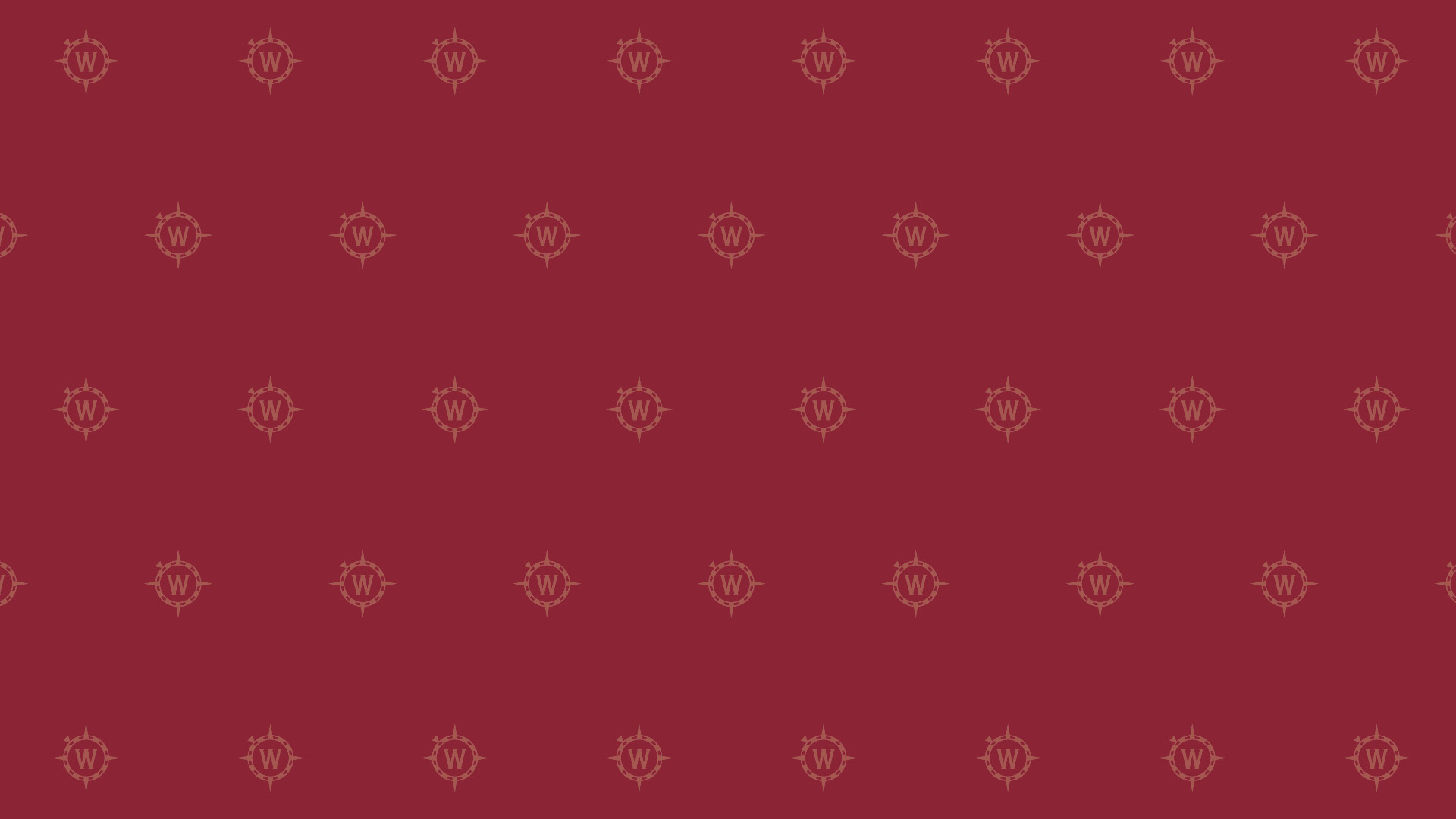 dark cardinal background, gold Willamette compass logo polka dots