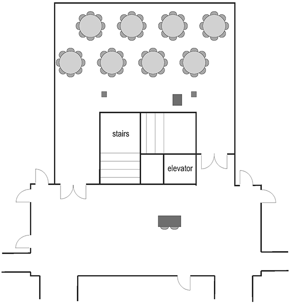 Alumni Lounge - Banquet Seating (click to zoom)