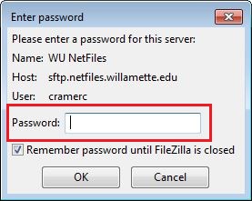 filezilla password