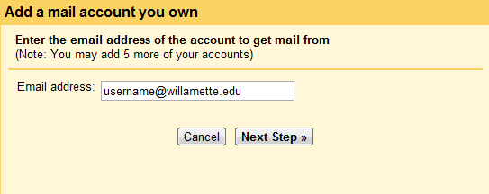 Insert Willamette email address