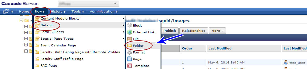 create the folder