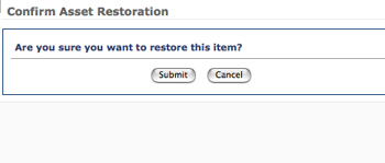 Are you sure you want to restore?