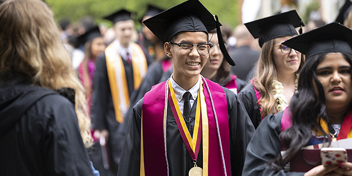student graduating at Willamette University